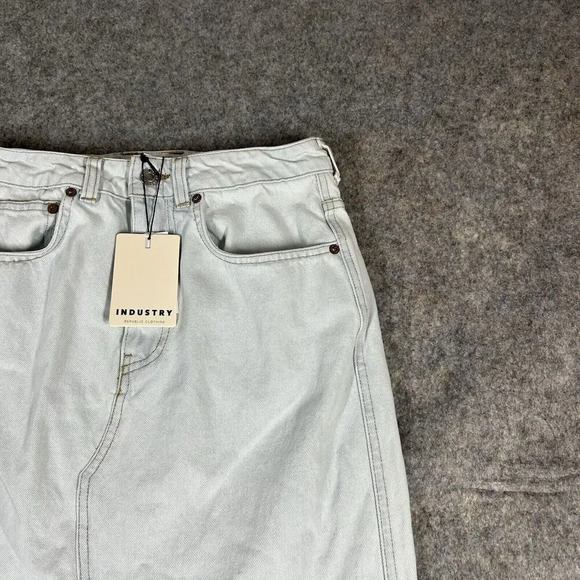 Industry Republic Clothing Midi Skirt Women's Size 4 Blue Denim W/Front Slit - Picture 2 of 7